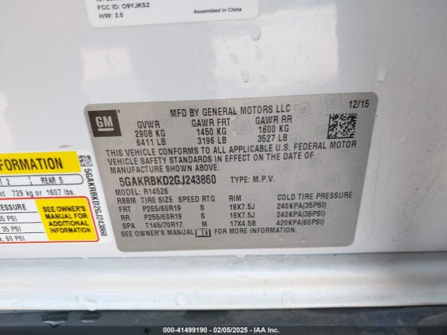 5GAKRBKD2GJ243860 Buick Enclave Leather