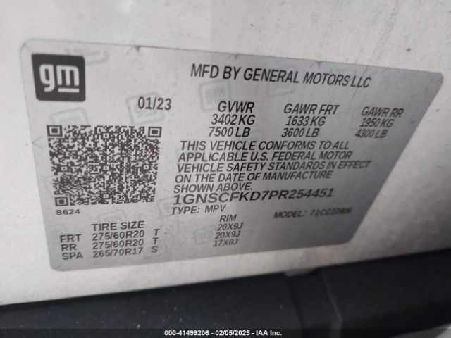 1GNSCFKD7PR254451 Chevrolet Suburban 2wd Premier