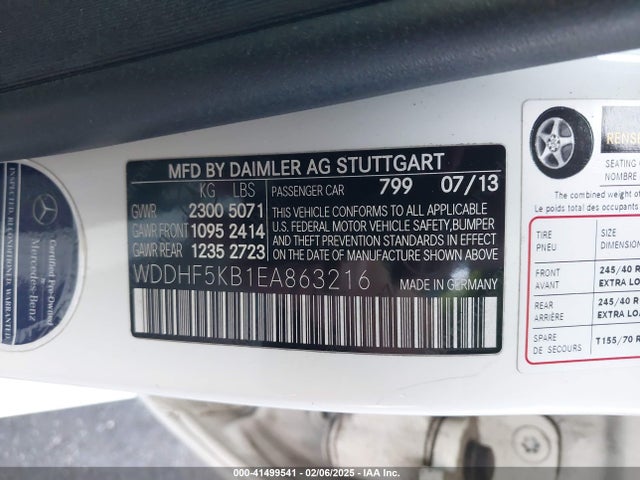 Mercedes-Benz 2014 2014 WDDHF5KB1EA863216 Image 9