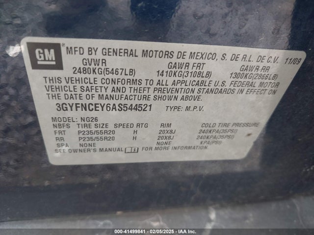 2010 CADILLAC SRX 3GYFNCEY6AS544521 Photo 8