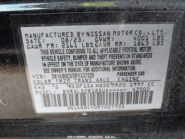3N1AB8CV0RY207935 Nissan 2024