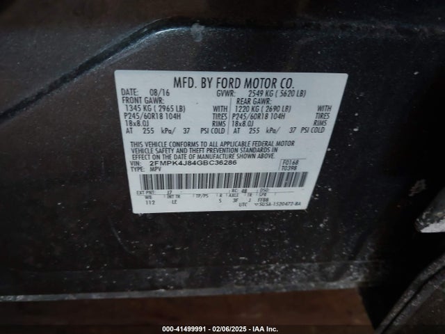 2FMPK4J84GBC36286 Ford EDGE SEL
