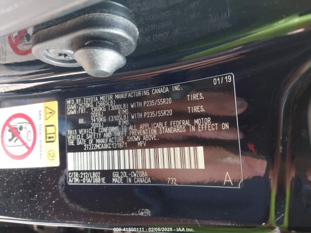 2T2ZZMCAXKC131871 Lexus RX 350
