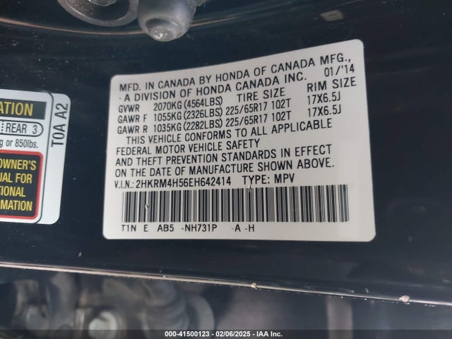 Honda CR-V EX 2014 2HKRM4H56EH642414 Image 9
