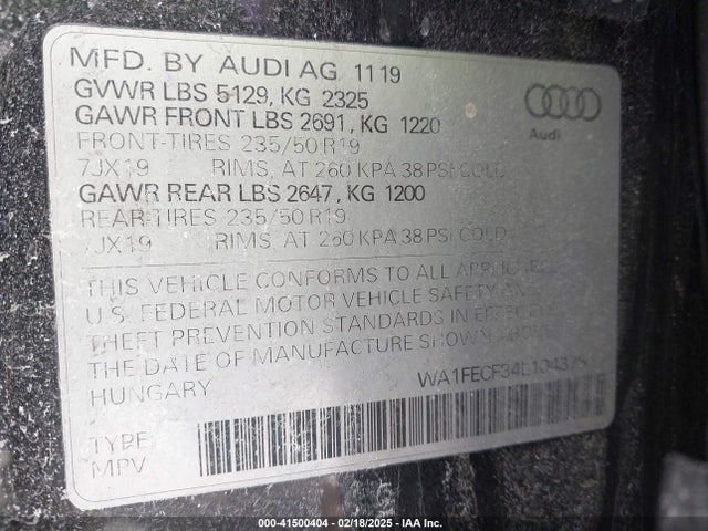 2020 AUDI Q3 WA1FECF34L1043781 Photo 8