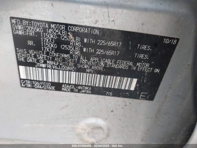 JTMWFREV6JJ208901 Toyota Rav4 Adventure/xle