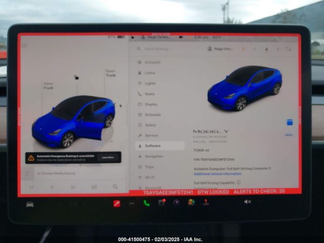 7SAYGAEE3NF573141 Tesla Model Y Long Range Dual Motor All-wheel Drive