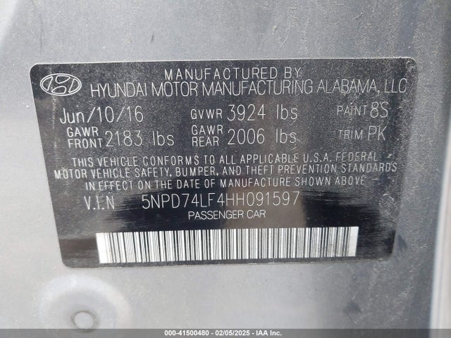 Hyundai ELANTRA SE 2017 5NPD74LF4HH091597 Image 9