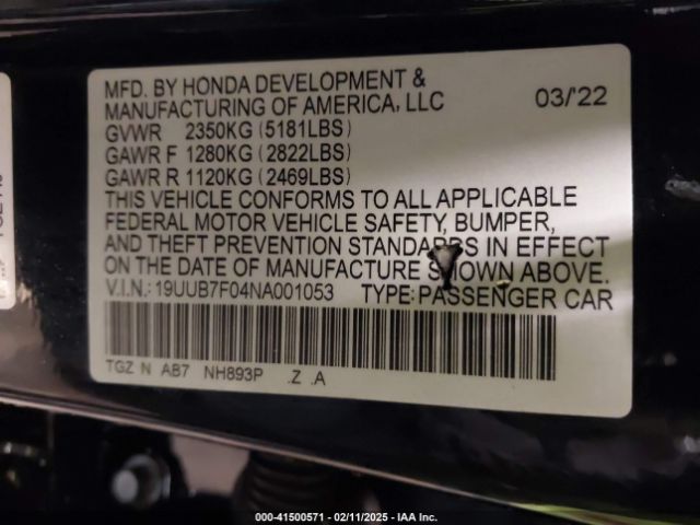 2022 ACURA TLX 19UUB7F04NA001053 Photo 8