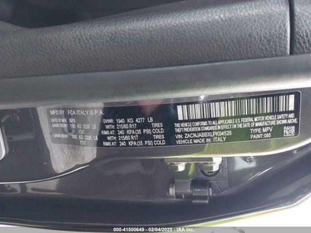ZACNJABBXLPK94526 Jeep Renegade Latitude Fwd