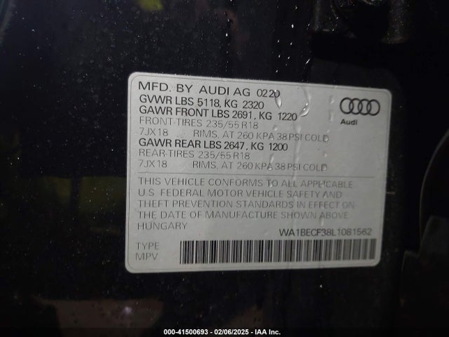 2020 AUDI Q3 WA1BECF38L1081562 Photo 8