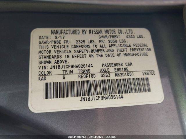 JN1BJ1CP9HW026144 Nissan Rogue Sport S