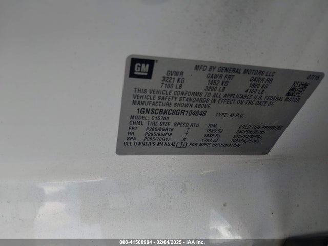 Chevrolet Tahoe Lt 2016 1GNSCBKC8GR104848 Image 9