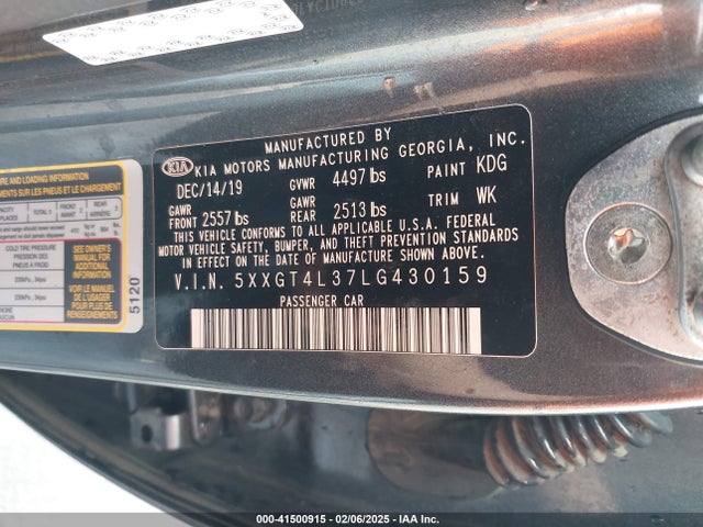 5XXGT4L37LG430159 KIA Optima Lx