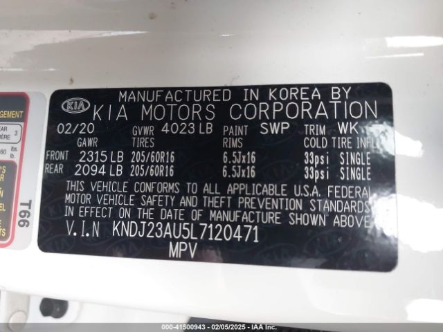 KNDJ23AU5L7120471 KIA SOUL LX