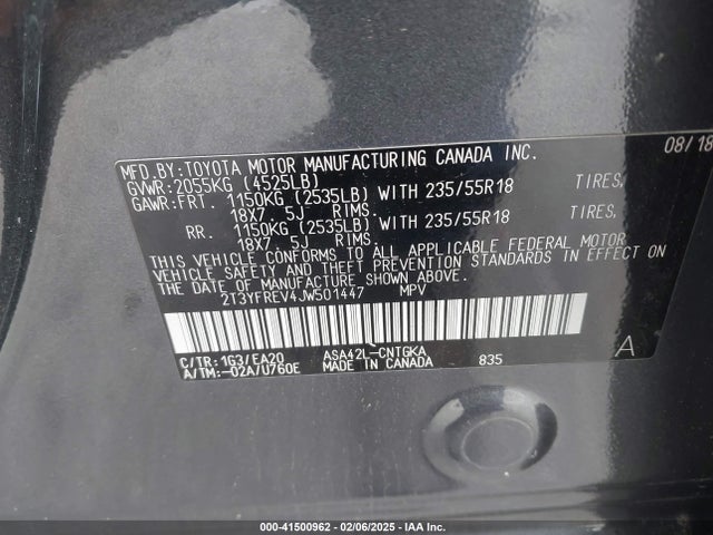 2T3YFREV4JW501447 Toyota Rav4 Limited/platinum