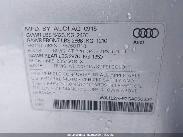 2016 AUDI Q5 WA1L2AFP2GA050334 Photo 8