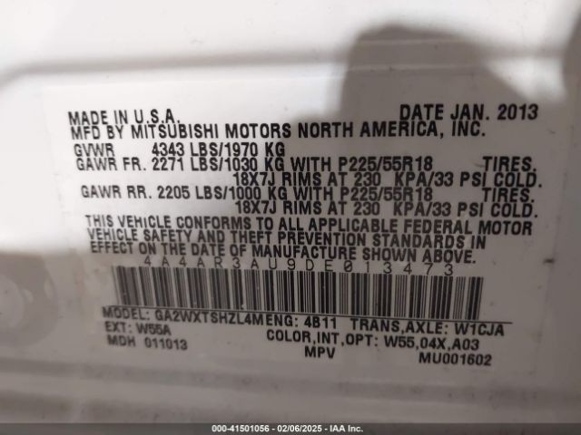 2013 MITSUBISHI OUTLANDER SPORT 4A4AR3AU9DE013473 Photo 8