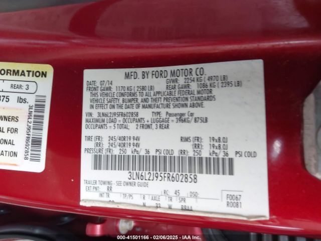 3LN6L2J95FR602858 Lincoln MKZ