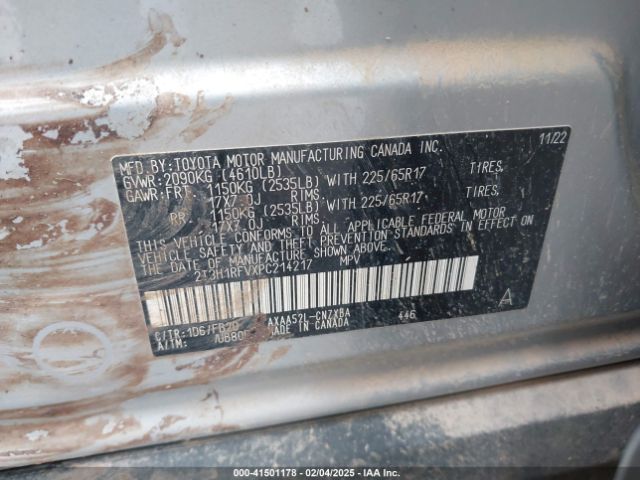 2T3H1RFVXPC214217 Toyota a25a-fks