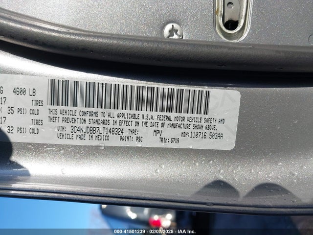 3C4NJDBB7LT148324 Jeep Compass Latitude 4x4