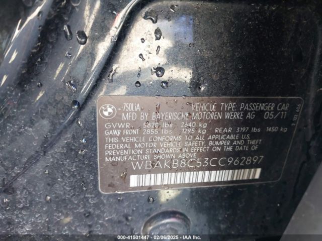 2012 BMW 750LI WBAKB8C53CC962897 Photo 8