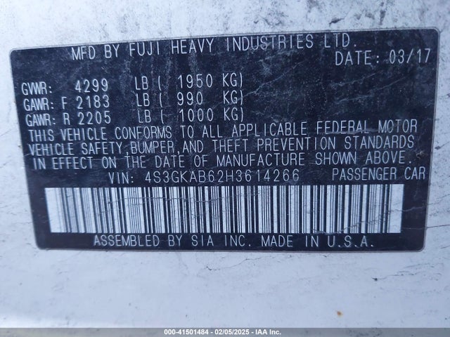 Subaru Impreza 2.0i Premium 2017 4S3GKAB62H3614266 Image 9