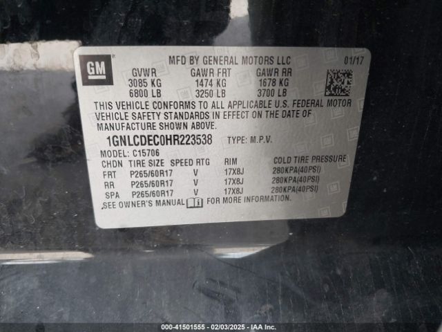 1GNLCDEC0HR223538 Chevrolet Tahoe Commercial Fleet