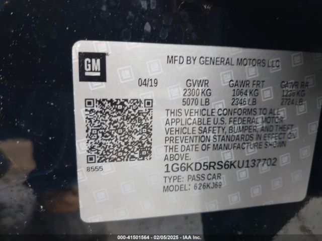 1G6KD5RS6KU137702 Cadillac Ct6 Premium Luxury