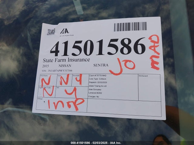 Nissan SENTRA S 2015 3N1AB7AP0FY317166 Image 18
