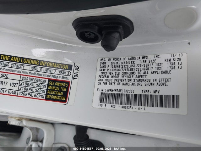 Honda Cr-v Ex-l 2014 5J6RM4H78EL032330 Image 9