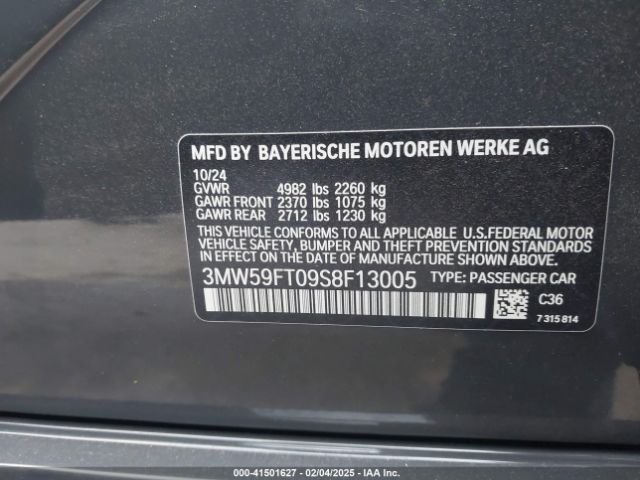 3MW59FT09S8F13005 BMW M340I