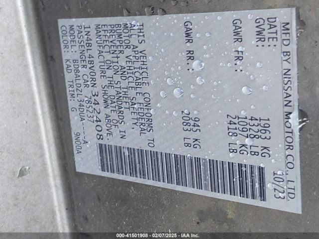 1N4BL4BV0RN342408 Nissan Altima S Fwd