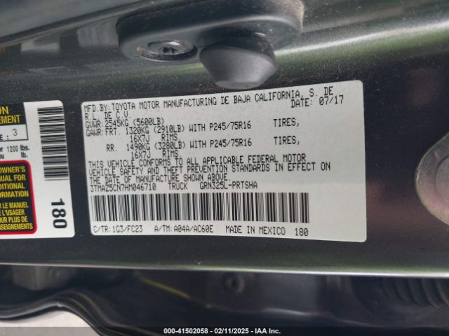 3TMAZ5CN7HM046710 Toyota Tacoma Sr5 V6