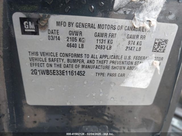 2G1WB5E33E1161452 Chevrolet Impala Limited Lt