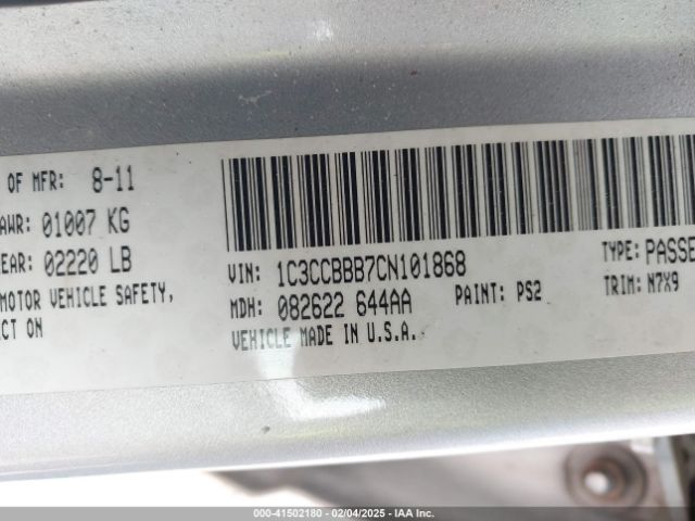 2012 CHRYSLER 200 1C3CCBBB7CN101868 Photo 8
