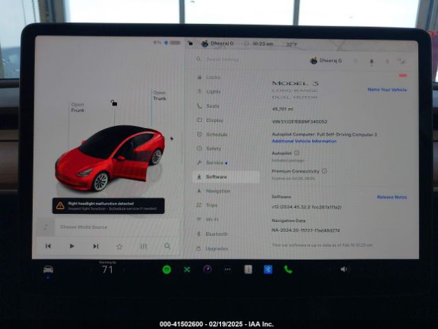 5YJ3E1EB8NF340052 Tesla Model 3 Long Range Dual Motor All-wheel Drive