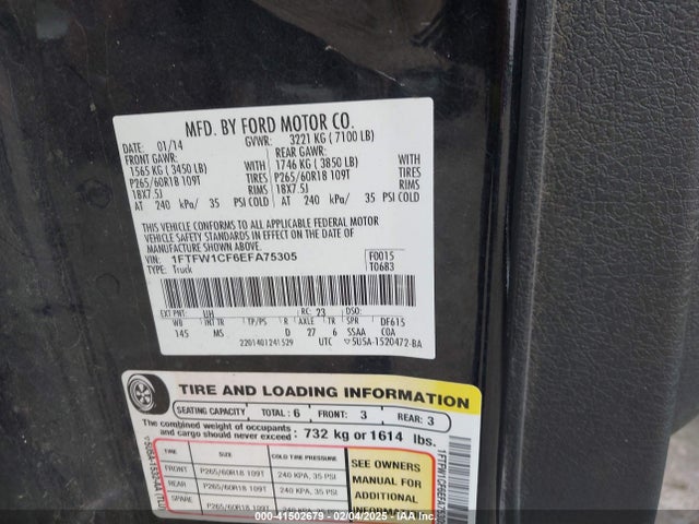 Ford F-150 Xlt 2014 1FTFW1CF6EFA75305 Image 9