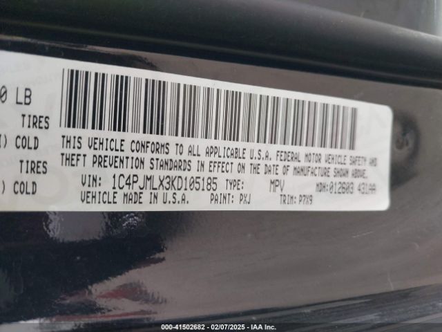 1C4PJMLX3KD105185 Jeep Cherokee Latitude Plus 4x4