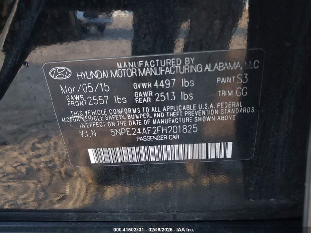 Hyundai SONATA SE 2015 5NPE24AF2FH201825 Image 9