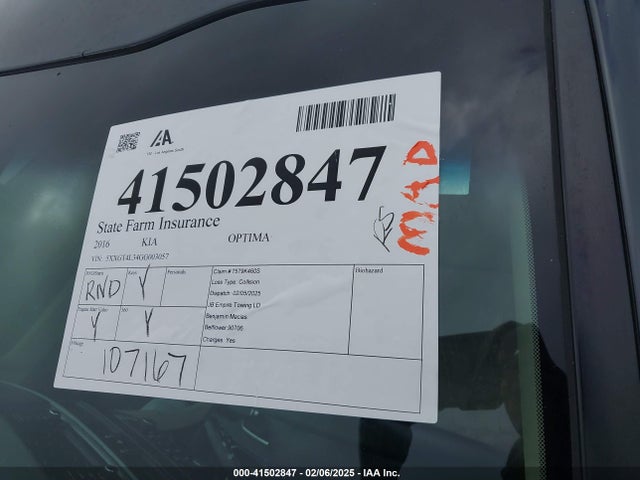 KIA Optima Lx 2016 5XXGT4L34GG003057 Image 17