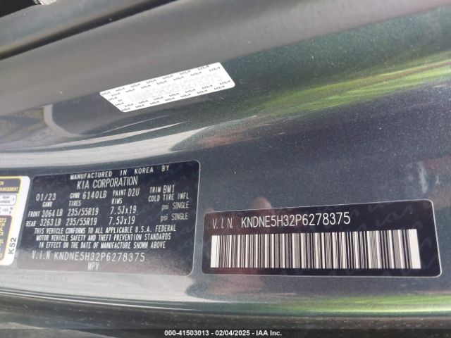 KNDNE5H32P6278375 KIA Carnival Mpv Sx Prestige
