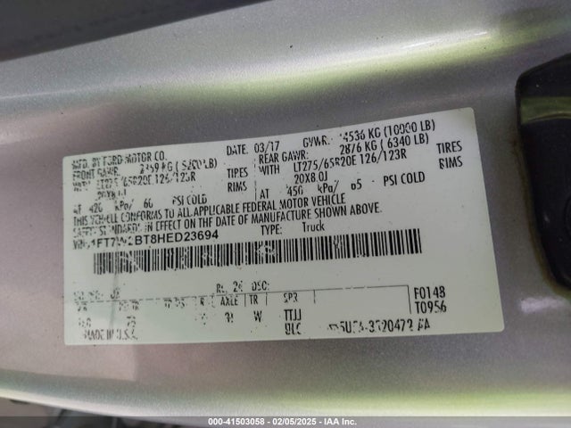 Ford F-250 Platinum 2017 1FT7W2BT8HED23694 Image 9
