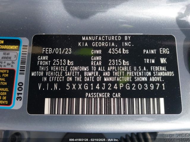 5XXG14J24PG203971 KIA K5 LXS