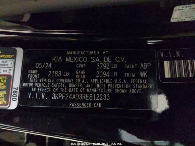 3KPF24AD3RE812233 KIA FORTE LX