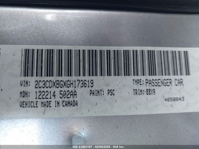 2C3CDXBGXGH173619 Dodge Charger Se