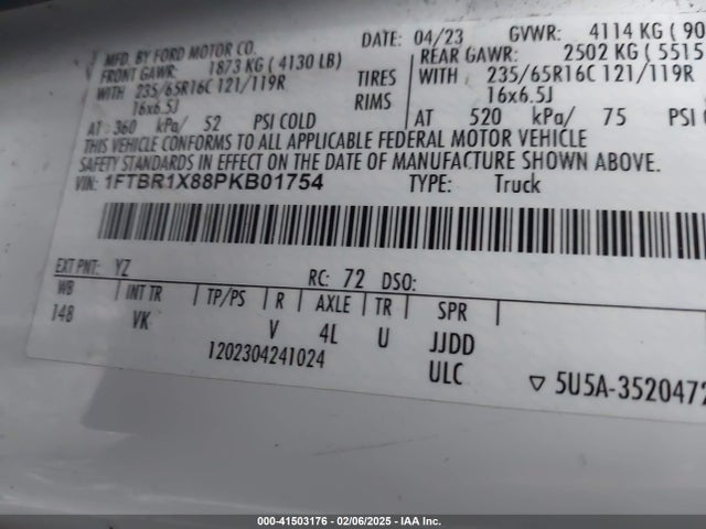 Ford Transit-250 2023 1FTBR1X88PKB01754 Image 9