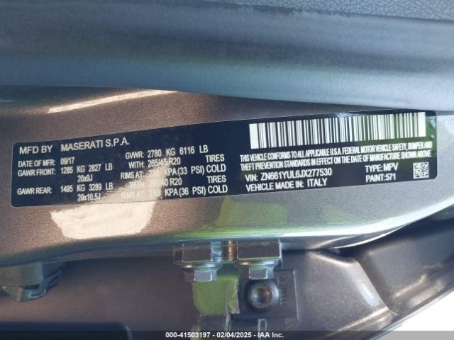 ZN661YUL6JX277530 Maserati Levante S Granlusso