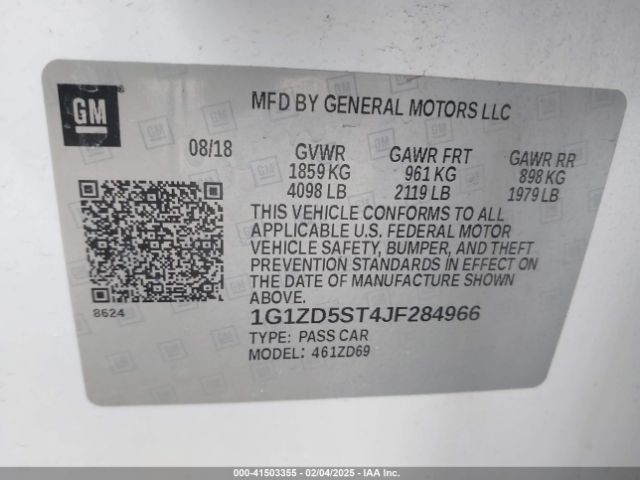 1G1ZD5ST4JF284966 Chevrolet MALIBU LT