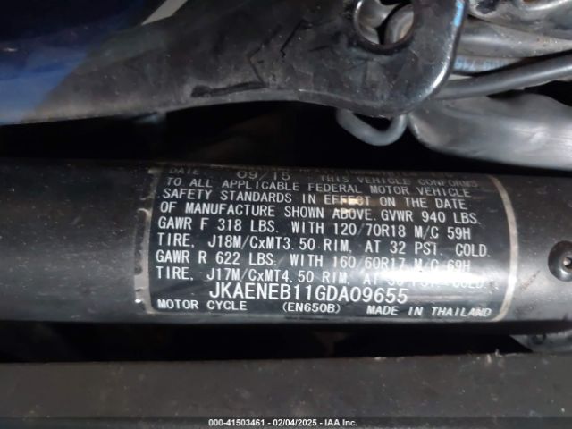 2016 KAWASAKI EN650 JKAENEB11GDA09655 Photo 9